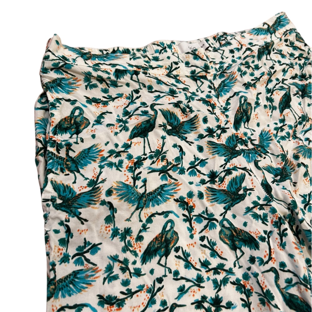 Anthropologie Onia "Mila" Crane Bird Print Wide Leg boho costal Pants resortwear - Picture 4 of 7